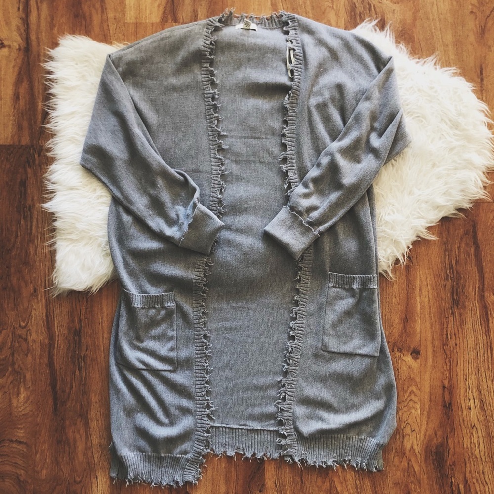 Grey Longline Cardigan